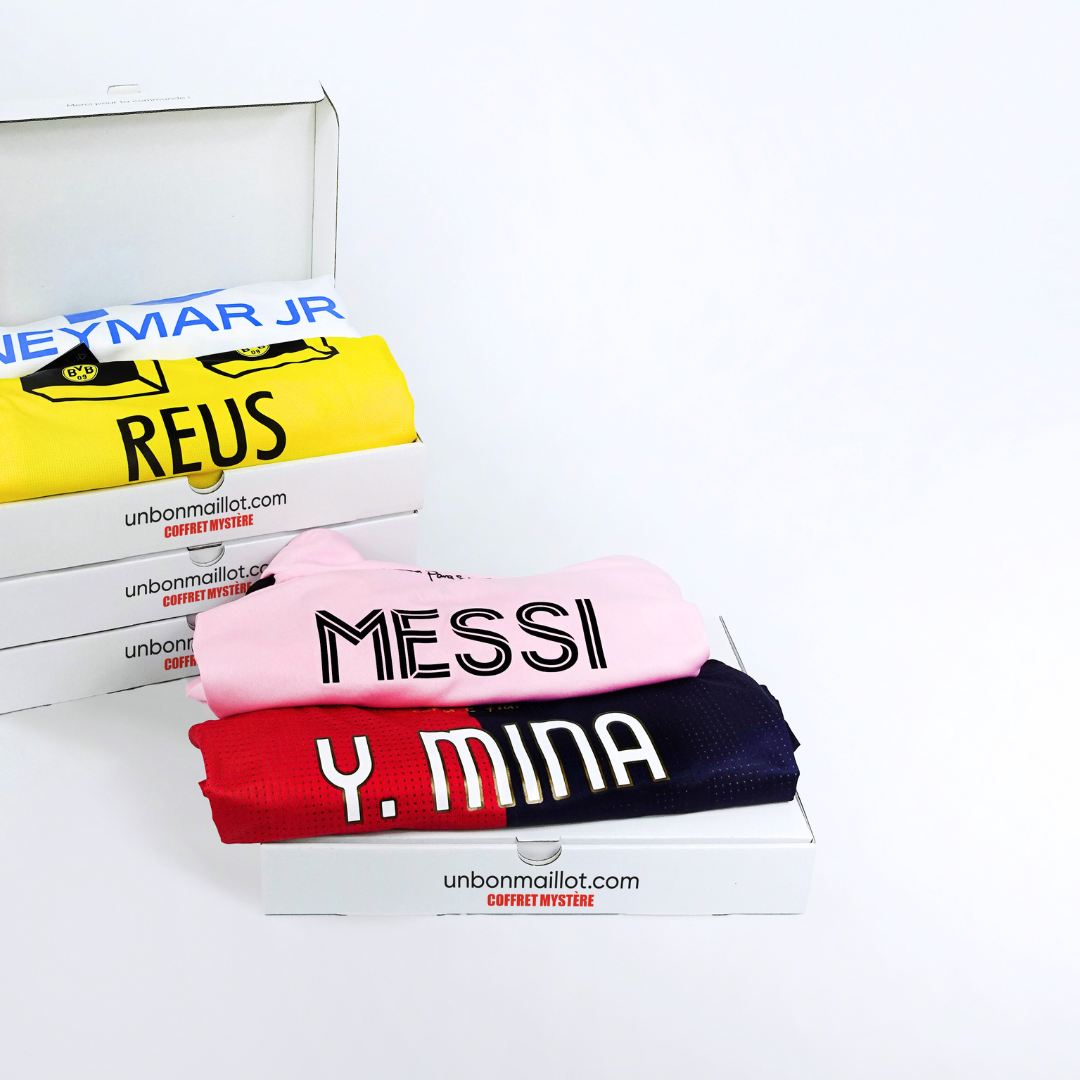 Caja sorpresa de camiseta de fútbol con estampado (nombre y número) 9️⃣